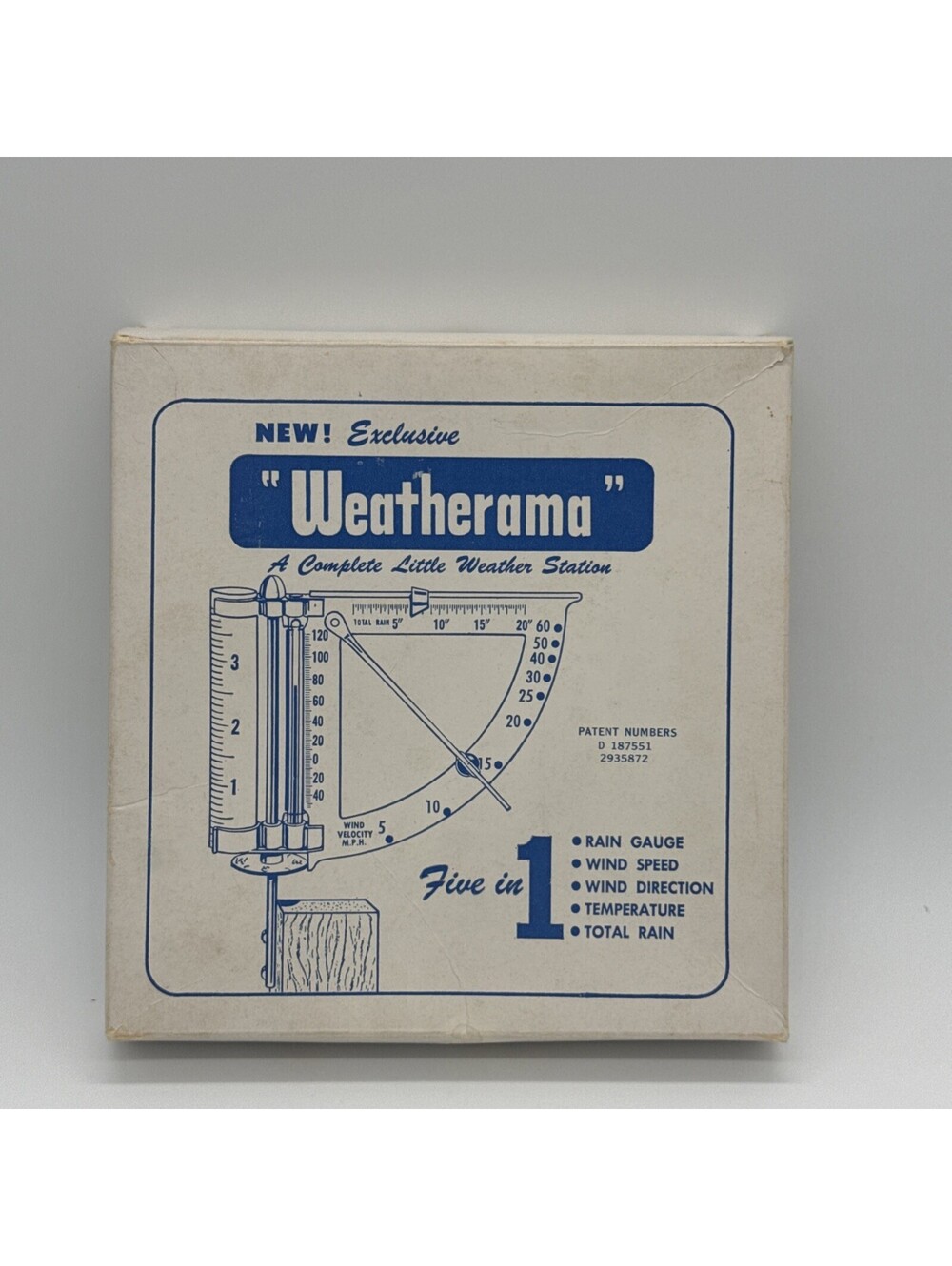 VINTAGE Weatherama 5-in-1 Weather Station NOS NIB Kensington KSCo-op Henry Field